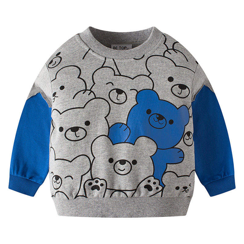 Baby Kid Boys Animals Cartoon Print Hoodies Swearshirts Wholesale 22111758