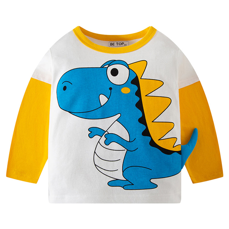 Baby Kid Boys Dinosaur Cartoon Print Tops Wholesale 22111765