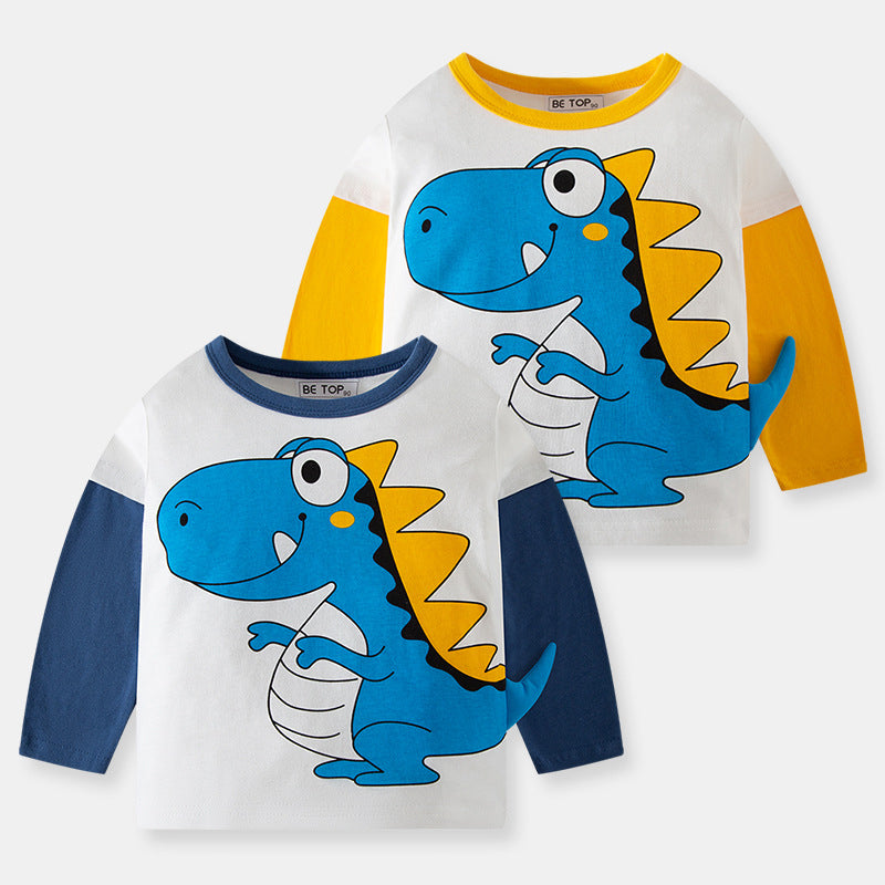 Baby Kid Boys Dinosaur Cartoon Print Tops Wholesale 22111765