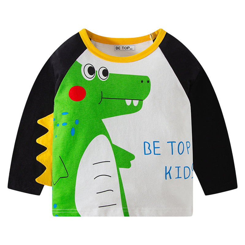 Baby Kid Boys Letters Dinosaur Print Tops Wholesale 22111766