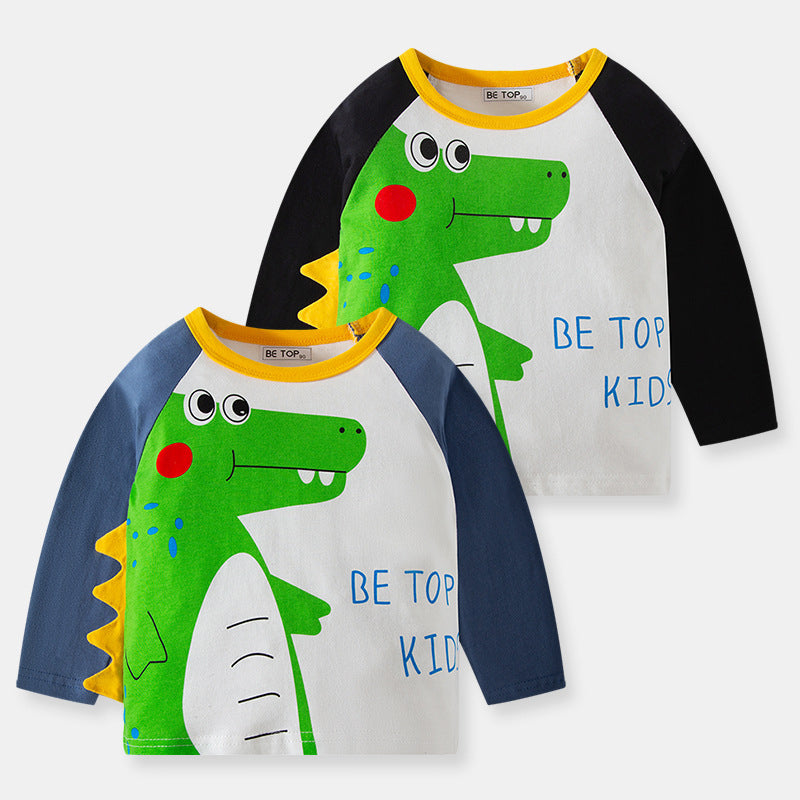 Baby Kid Boys Letters Dinosaur Print Tops Wholesale 22111766