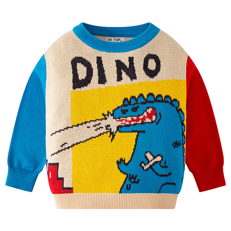 Baby Kid Unisex Letters Dinosaur Cartoon Crochet Sweaters Wholesale 22111793