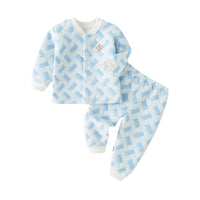 Load image into Gallery viewer, 2 Pieces Set Baby Kid Unisex Checked Jackets Outwears And Pants Sleepwears Wholesale 22111798
