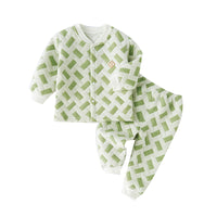 Load image into Gallery viewer, 2 Pieces Set Baby Kid Unisex Checked Jackets Outwears And Pants Sleepwears Wholesale 22111798
