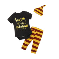 Load image into Gallery viewer, 3 Pieces Set Baby Unisex Letters Rompers Striped Pants And Hats Wholesale 22112102
