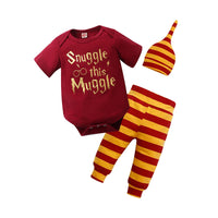 Load image into Gallery viewer, 3 Pieces Set Baby Unisex Letters Rompers Striped Pants And Hats Wholesale 22112102

