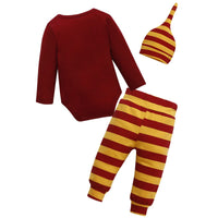 Load image into Gallery viewer, 3 Pieces Set Baby Unisex Letters Rompers Striped Pants And Hats Wholesale 22112102
