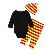 Load image into Gallery viewer, 3 Pieces Set Baby Unisex Letters Rompers Striped Pants And Hats Wholesale 22112102
