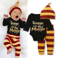 Load image into Gallery viewer, 3 Pieces Set Baby Unisex Letters Rompers Striped Pants And Hats Wholesale 22112102
