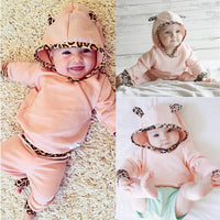 Load image into Gallery viewer, 2 Pieces Set Baby Girls Leopard Hoodies Swearshirts And Pants Wholesale 22112105
