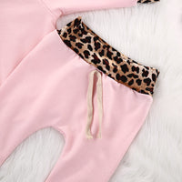 Load image into Gallery viewer, 2 Pieces Set Baby Girls Leopard Hoodies Swearshirts And Pants Wholesale 22112105
