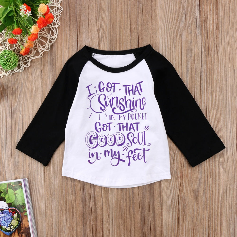 Baby Kid Girls Letters Color-blocking Tops Wholesale 22112113