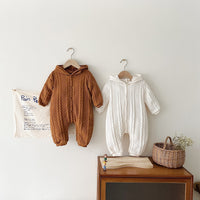 Load image into Gallery viewer, Baby Kid Unisex Solid Color Crochet Jumpsuits Wholesale 221121354
