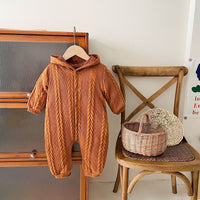 Load image into Gallery viewer, Baby Kid Unisex Solid Color Crochet Jumpsuits Wholesale 221121354
