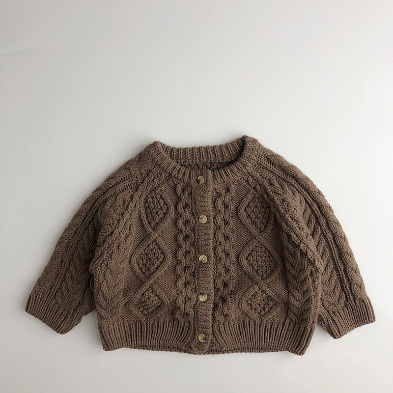 Baby Kid Unisex Solid Color Crochet Cardigan Knitwear Wholesale 22112145