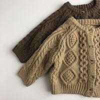 Load image into Gallery viewer, Baby Kid Unisex Solid Color Crochet Cardigan Knitwear Wholesale 22112145
