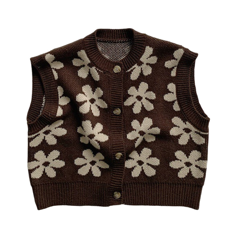 Baby Kid Unisex Flower Vests Waistcoats Knitwear Wholesale 22112152