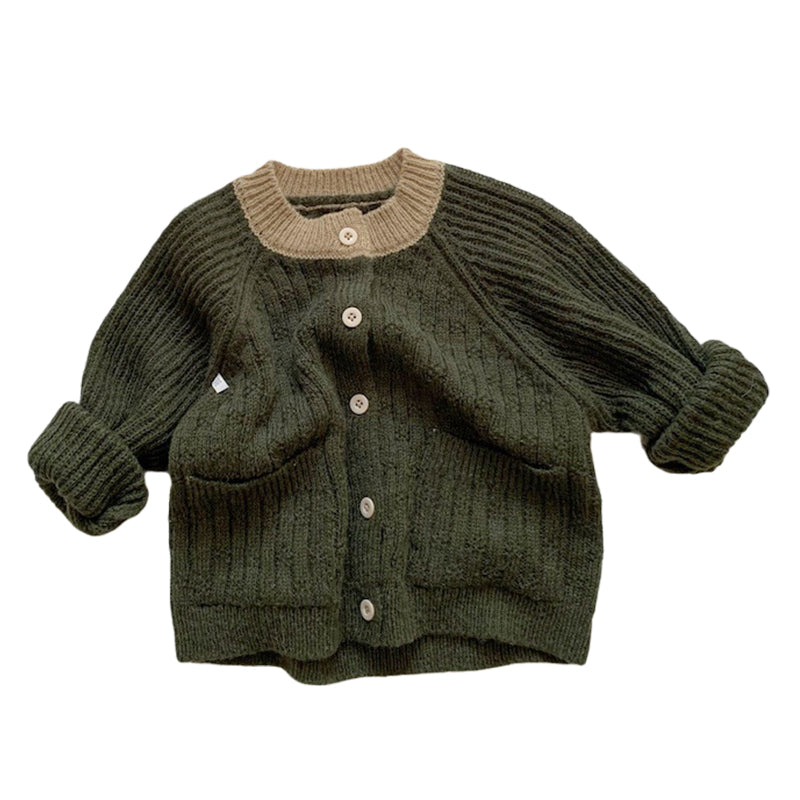 Baby Kid Unisex Color-blocking Cardigan Knitwear Wholesale 22112153