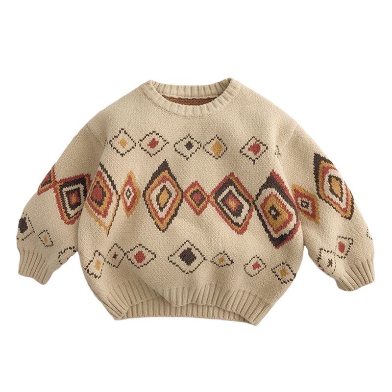 Baby Kid Unisex Checked Sweaters Knitwear Wholesale 221121616