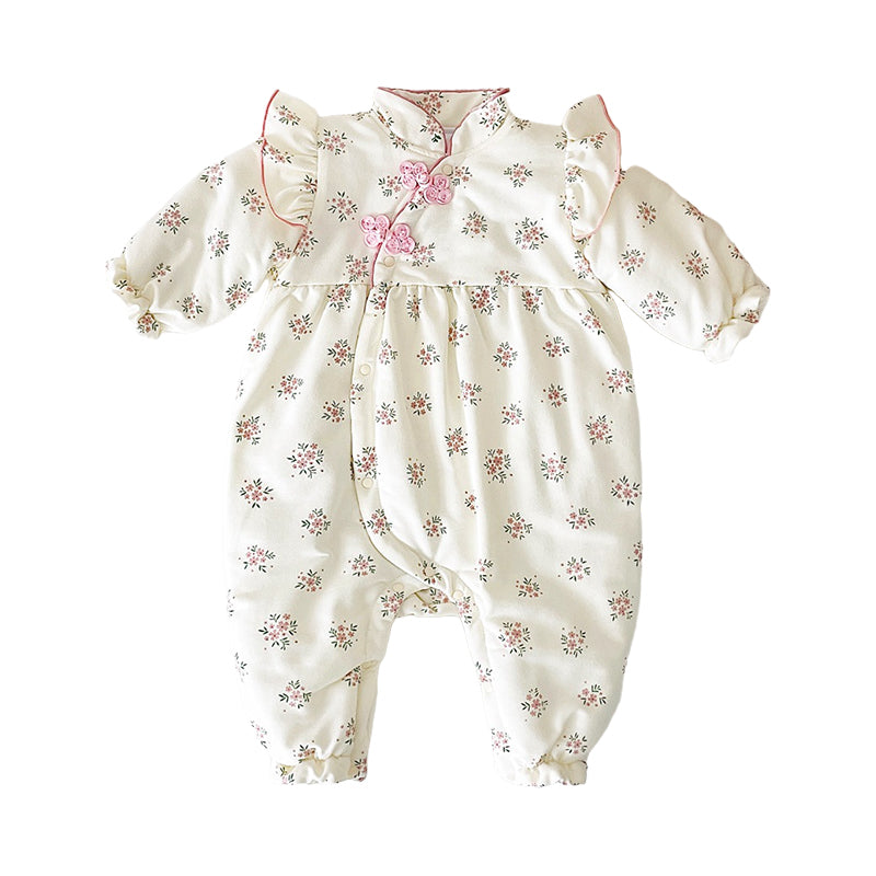 Baby Kid Girls Flower Print Jumpsuits Wholesale 221121662