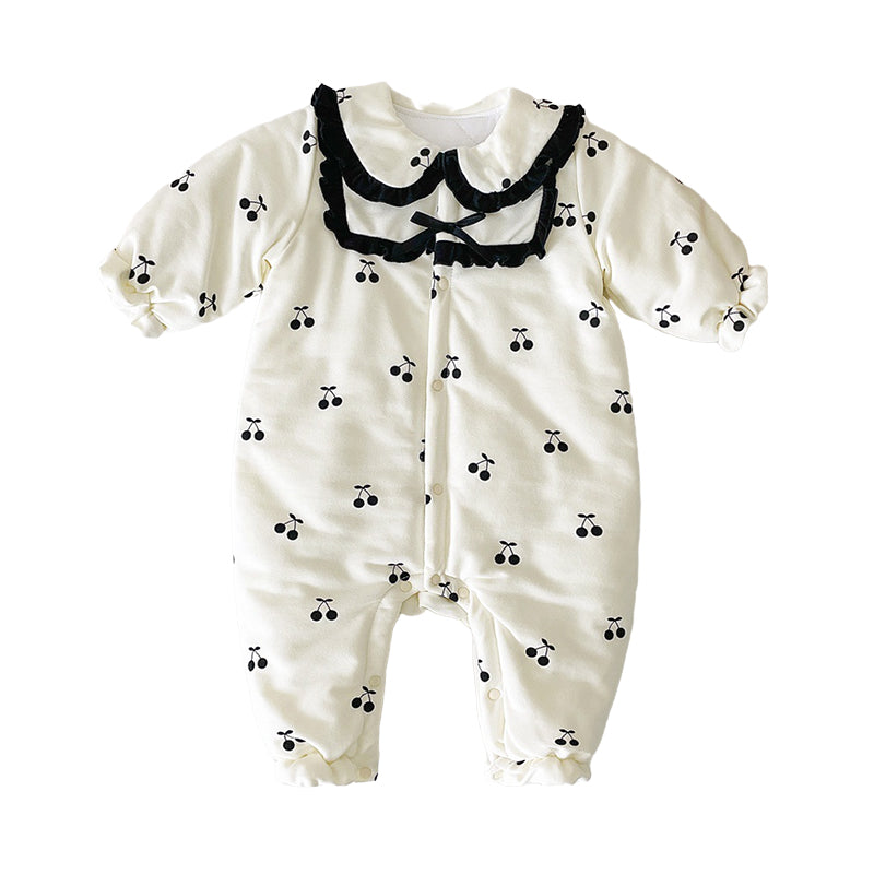 Baby Kid Girls Fruit Bow Print Jumpsuits Wholesale 221121663