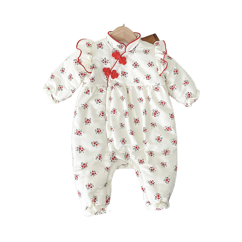 Baby Kid Girls Flower Print Jumpsuits Wholesale 221121669