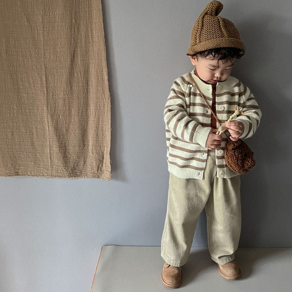 Baby Kid Unisex Striped Crochet Cardigan Wholesale 22112167