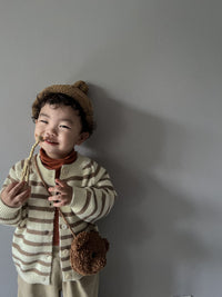 Load image into Gallery viewer, Baby Kid Unisex Striped Crochet Cardigan Wholesale 22112167
