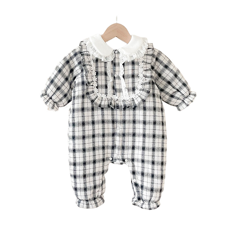 Baby Kid Girls Checked Jumpsuits Wholesale 22112199