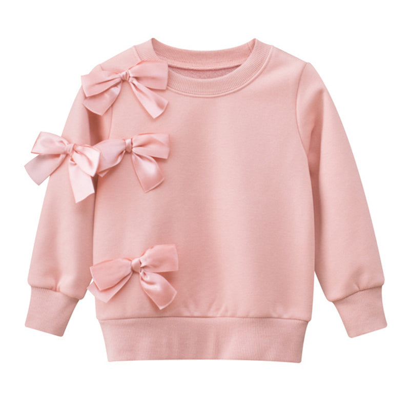 Baby Kid Girls Bow Hoodies Swearshirts Wholesale 221125228