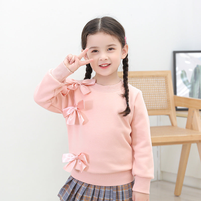 Baby Kid Girls Bow Hoodies Swearshirts Wholesale 221125228