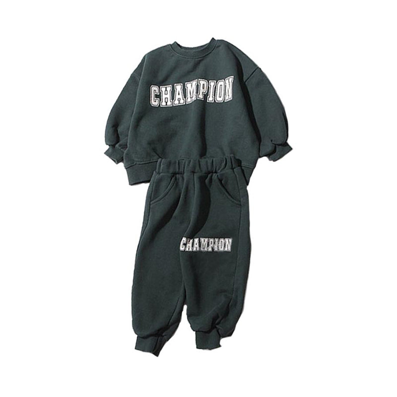 2 Pieces Set Baby Kid Unisex Letters Hoodies Swearshirts And Pants Wholesale 221125235