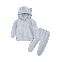 Load image into Gallery viewer, 2 Pieces Set Baby Kid Unisex Solid Color Hoodies Swearshirts And Pants Wholesale 221125269
