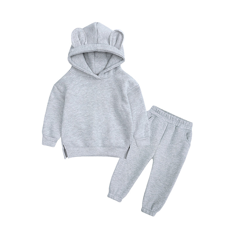 2 Pieces Set Baby Kid Unisex Solid Color Hoodies Swearshirts And Pants Wholesale 221125269