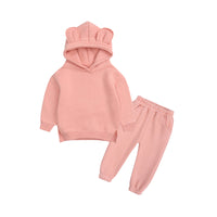 Load image into Gallery viewer, 2 Pieces Set Baby Kid Unisex Solid Color Hoodies Swearshirts And Pants Wholesale 221125269
