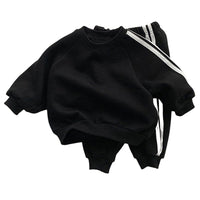 Load image into Gallery viewer, 2 Pieces Set Baby Kid Unisex Solid Color Hoodies Swearshirts And Pants Wholesale 221125277
