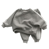 Load image into Gallery viewer, 2 Pieces Set Baby Kid Unisex Solid Color Hoodies Swearshirts And Pants Wholesale 221125277
