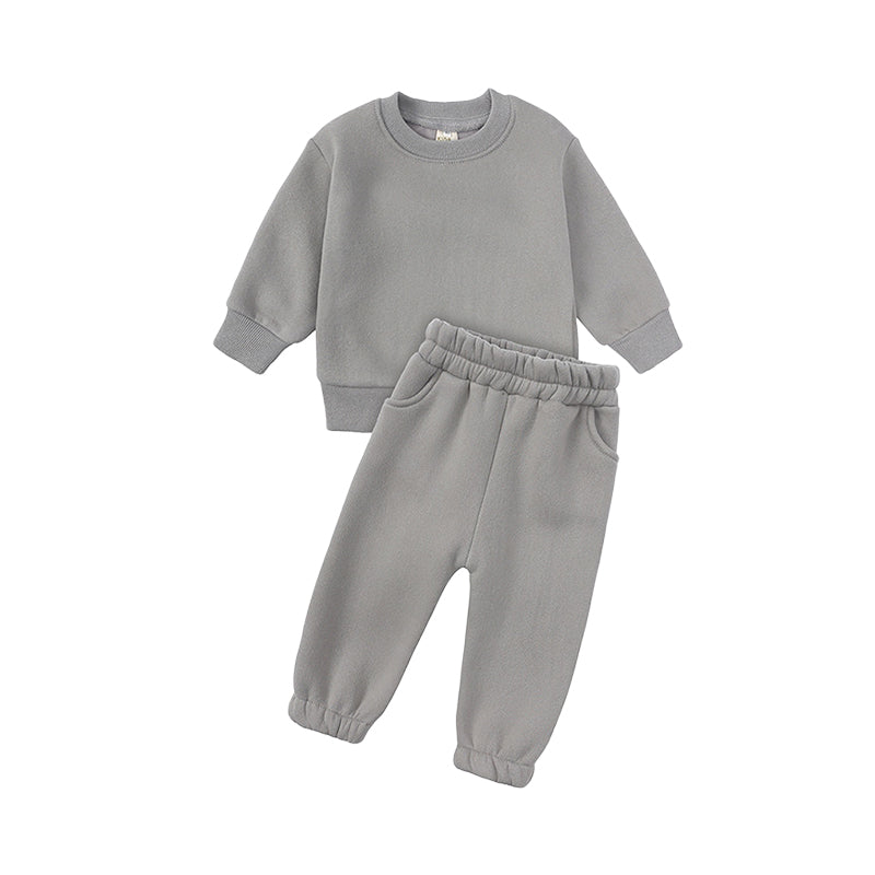 2 Pieces Set Baby Kid Unisex Solid Color Tops And Pants Wholesale 221125321