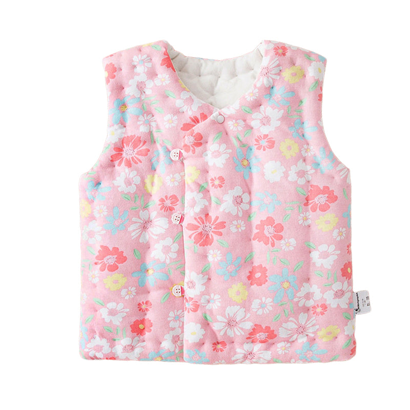 Baby Kid Unisex Flower Animals Cartoon Print Vests Waistcoats Wholesale 221125339