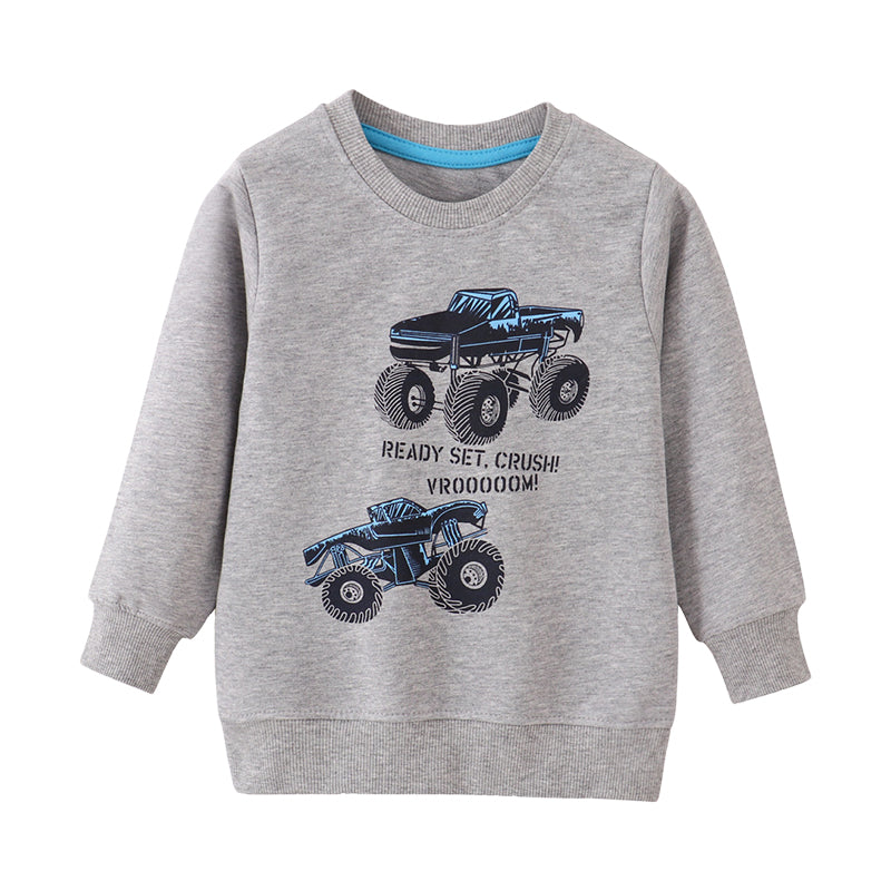 Baby Kid Boys Letters Car Cartoon Print Hoodies Swearshirts Wholesale 221125350