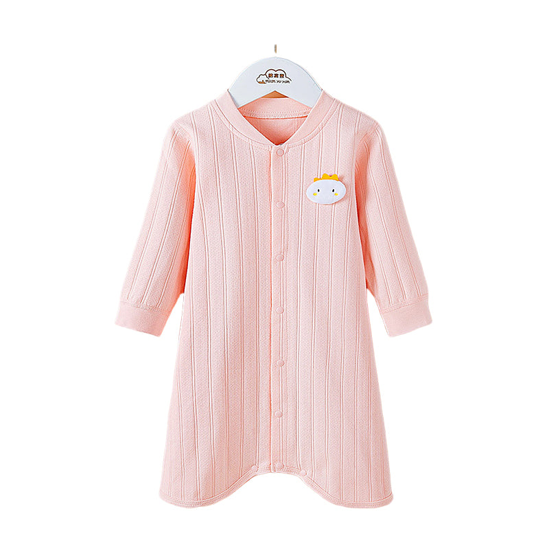 Baby Kid Unisex Striped Cartoon Expression Sleepwears Wholesale 221125357