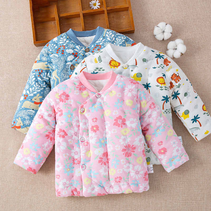 Baby Kid Unisex Flower Cartoon Print Jackets Outwears Wholesale 221125361