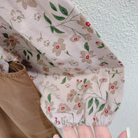 Load image into Gallery viewer, 2 Pieces Set Baby Kid Girls Flower Print Tops And Solid Color Jumpsuits Wholesale 221125367
