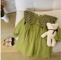 Load image into Gallery viewer, Kid Girls Solid Color Flower Print Dresses Wholesale 221125382
