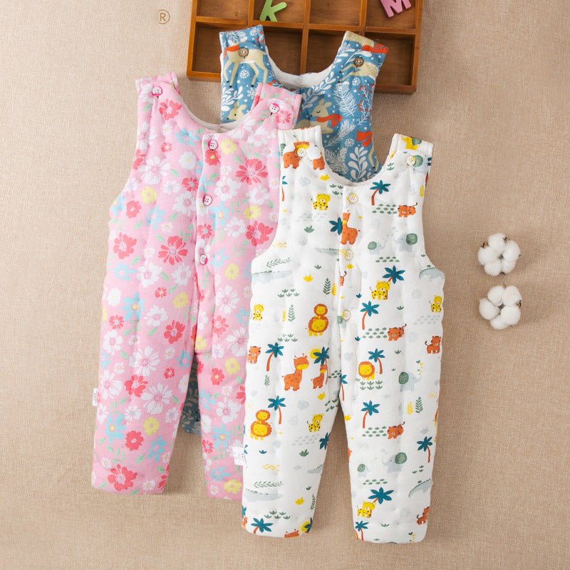 Baby Kid Unisex Flower Print Jumpsuits Wholesale 221125404