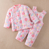 Load image into Gallery viewer, 2 Pieces Set Baby Kid Unisex Flower Print Jackets Outwears And Jumpsuits Wholesale 221125405
