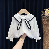 Load image into Gallery viewer, 2 Pieces Set Baby Kid Girls Color-blocking Tops And Solid Color Pants Wholesale 221125421
