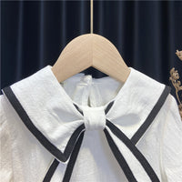 Load image into Gallery viewer, 2 Pieces Set Baby Kid Girls Color-blocking Tops And Solid Color Pants Wholesale 221125421
