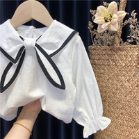 Load image into Gallery viewer, 2 Pieces Set Baby Kid Girls Color-blocking Tops And Solid Color Pants Wholesale 221125421
