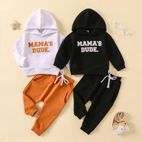 Load image into Gallery viewer, 2 Pieces Set Baby Kid Boys Letters Hoodies Swearshirts And Solid Color Pants Wholesale 221125499
